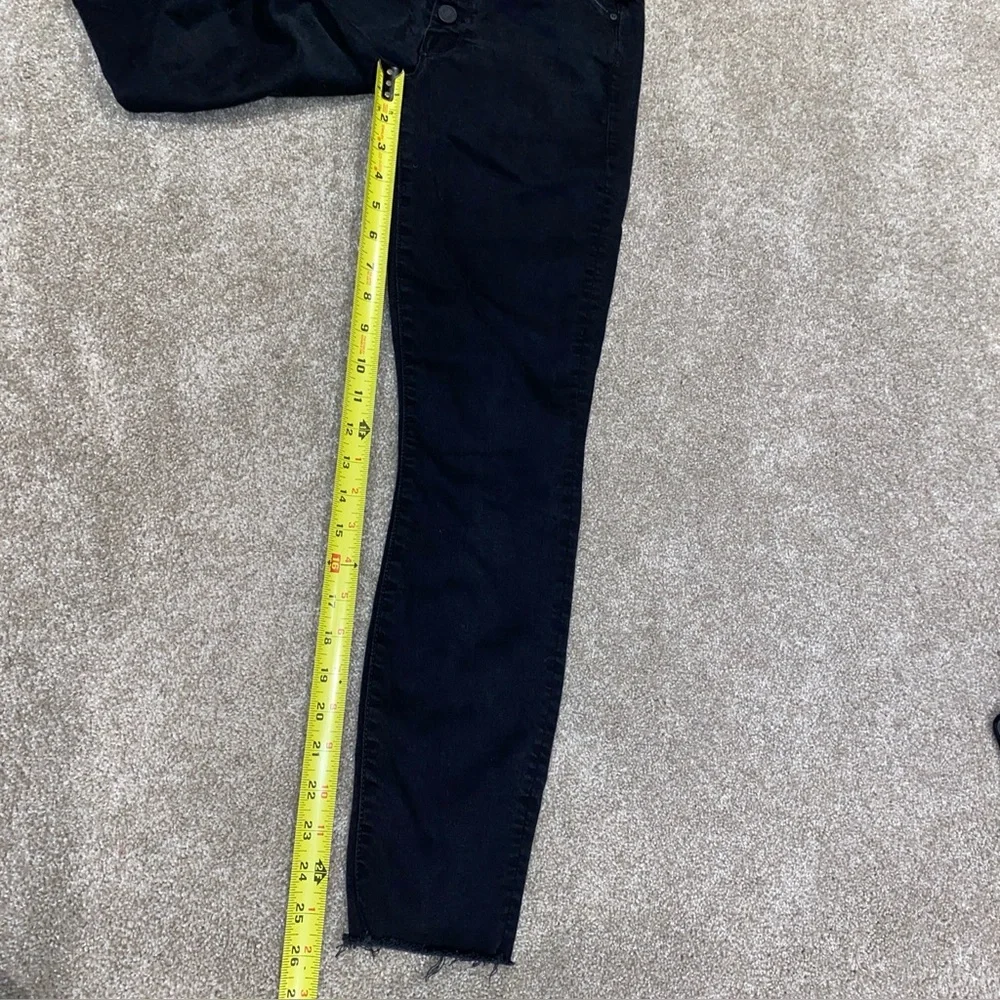 Mother The‎ Pixie Ankle Fray Jeans Woman’s 27 Not Guilty Black Stretch Trendy